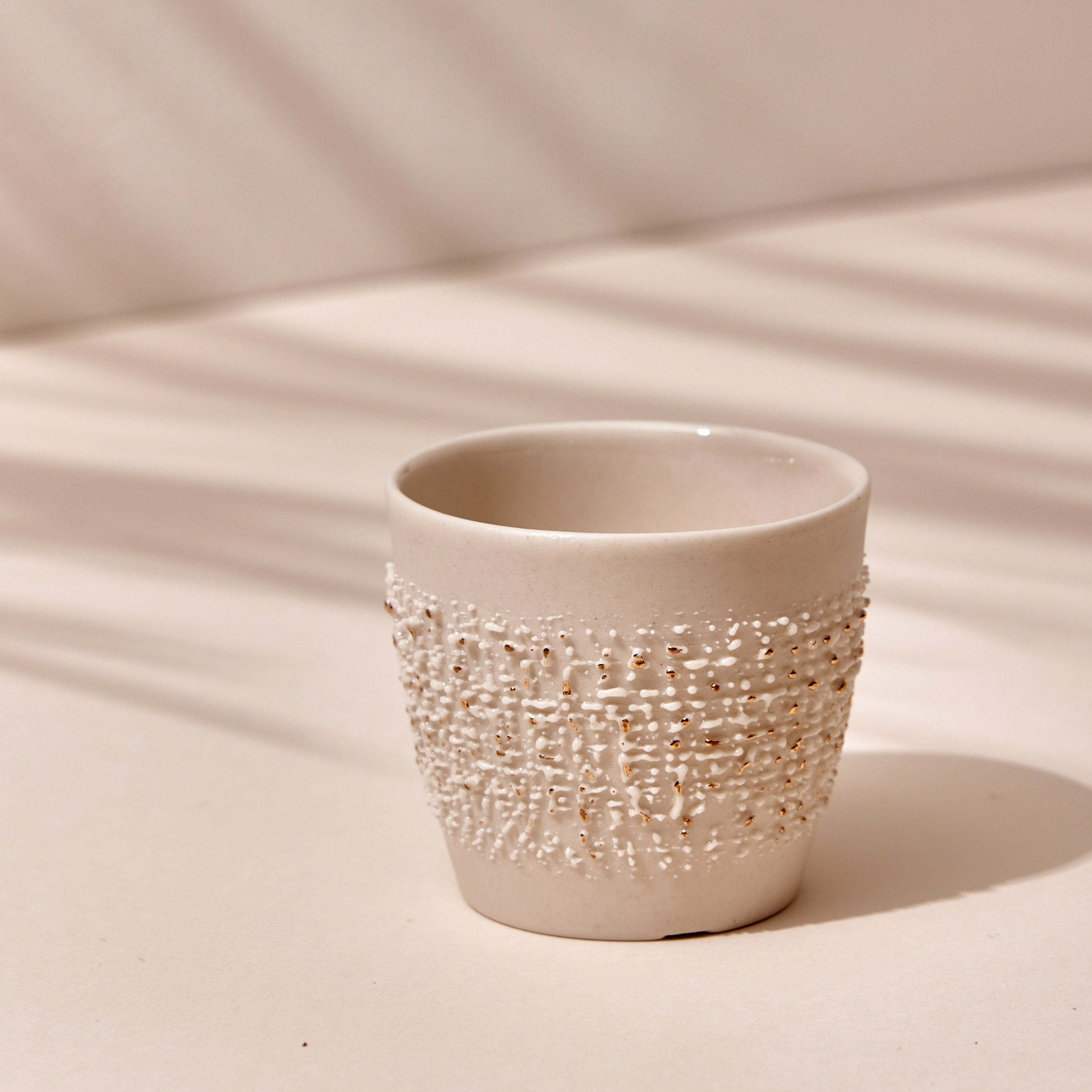 FAYE Porcelain Coffee Cups - White Gold