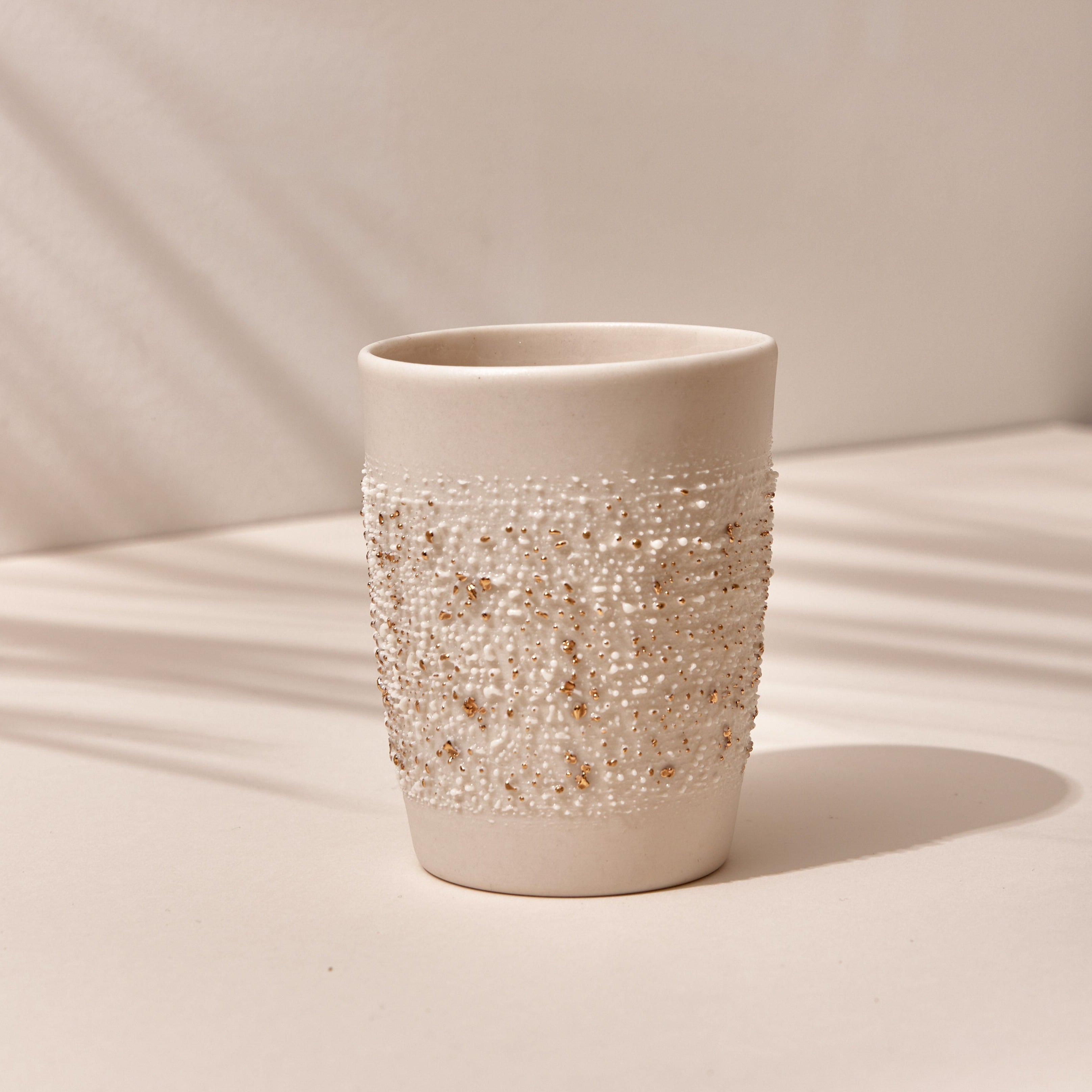 FAYE Porcelain Coffee Cups - White Gold