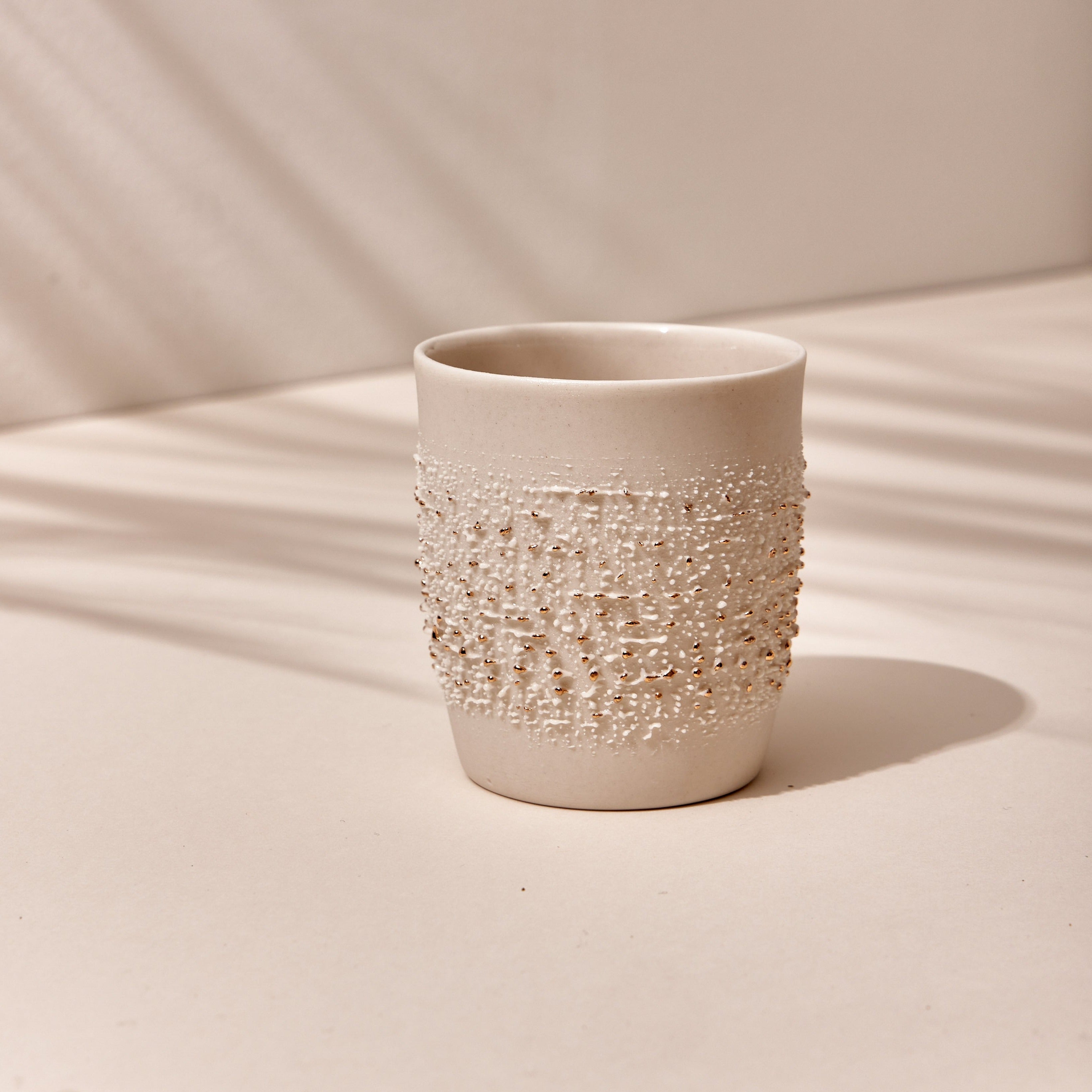 FAYE Porcelain Coffee Cups - White Gold